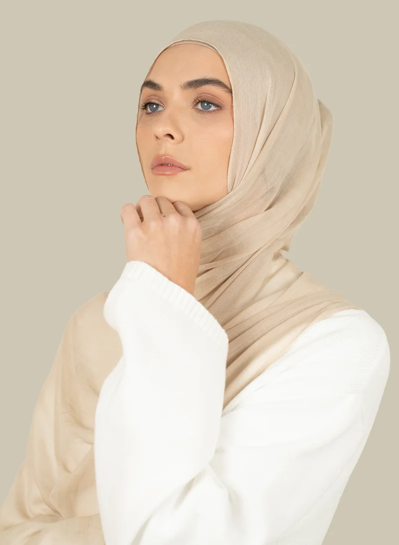 سيلكروز حجاب حرير مودال كريمي